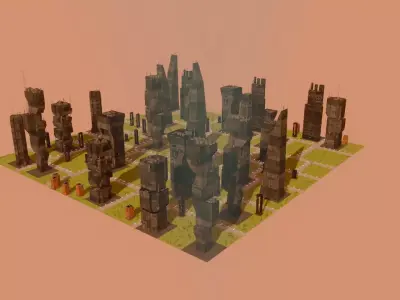 Alien Planet Sci-Fi City 15 3D model
