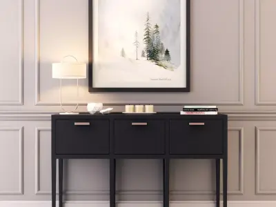 Console whith decor 3 3D model