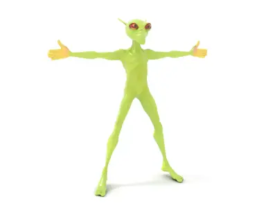 Green Alien Character model pack Low-poly 3D model