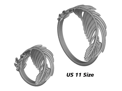 Feather ring Size Pack 3D print model