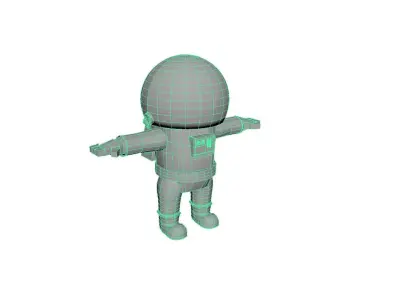 Astronaut wearing helmet Low-poly 3D model