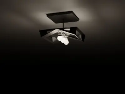 Modern Matte Black Hanging Chandelier 3D model