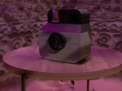 Vision cube made of colored lights Free low-poly 3D model