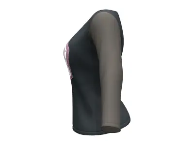 Long Sleeve Black Activist Tshirt Low-poly 3D model