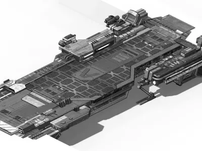Space Station - Bridge 02 3D model