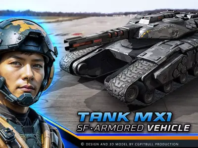 SF Tank  - MX1 Low-poly 3D model