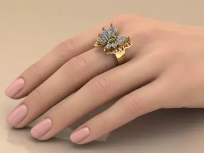 The Mariposa Monarch Butterfly Ring jewelry 3D model - for Her 3D print model