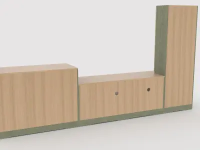 tv stand 64 Low-poly 3D model