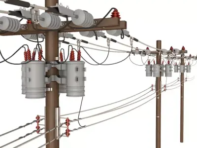 Electric Pole Power Transformer 3D model