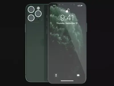 Phone 11 Pro Max Dark Night Green-C4D  Modeling Rendering 3D model