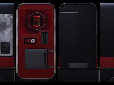 Realistic Cyberpunk Vending Machine Low-poly 3D model