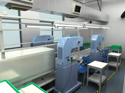  Factory Interior Scene and Equipment 2 