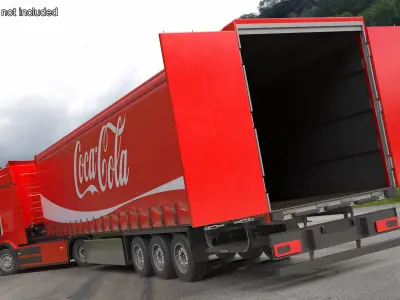  Electric Truck with Coca-Cola Trailer Rigged 
