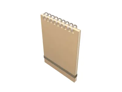 Notebook Pad With Spiral v1 001 Low-poly 3D model