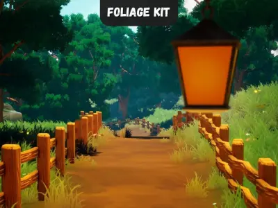 Stylized Village Low-poly 3D model purchase