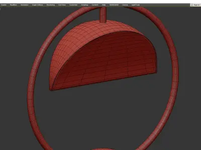 HALF IN CIRCLE TABLE LAMP Low-poly 3D model