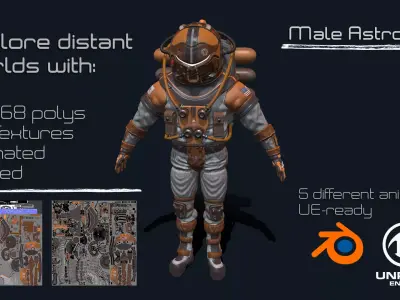 The Astronaut Low-poly 3D model