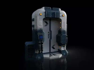 Sci-Fi Door Low-poly 3D model purchase
