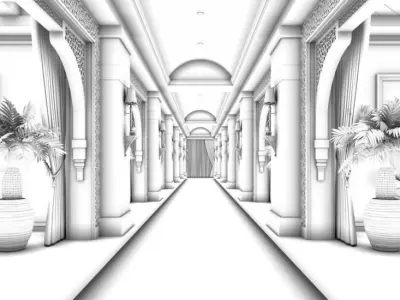 Business Restaurant - Coffee - Banquet  164 3D model