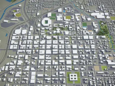 Linkoln - Nebraska  Low-poly 3D model