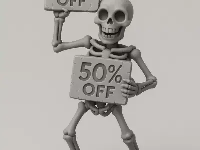 Black Friday Skeleton Discount Sign Holder Free 3D print model