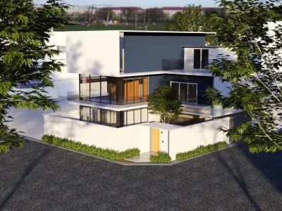 Light and Airy Modern House Low-poly 3D model