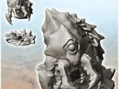 Alien creature coming out of the ground 34 - Future Sci-Fi SF Po 3D print model