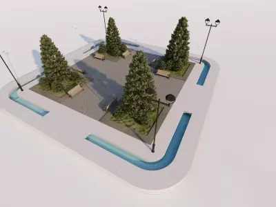 public park-Private Park Landscape 3D model