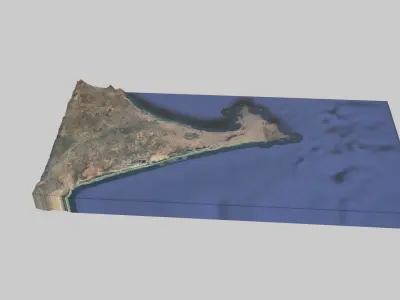 Pikine-Guediawaye City Low-poly 3D model