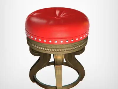 Sgabello leather stool 3D print model