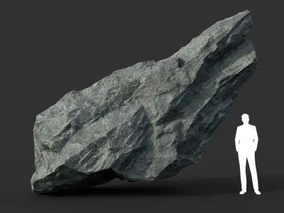 Low poly Black Rock Formation Pack 191228 Low-poly 3D model