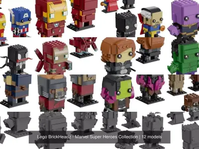 Lego BrickHeadz - Marvel Super Heroes Collection 3D Model Pack