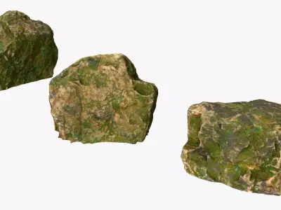 Photoscanned Rocks 01 Low-poly 3D model