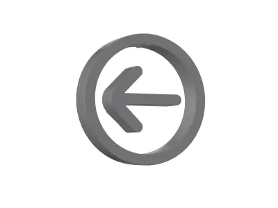 3d arrow circle right Low-poly 3D model