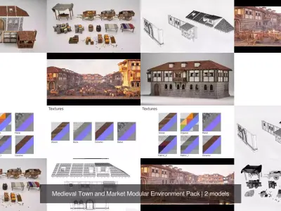 Medieval Town and Market Modular Environment Pack