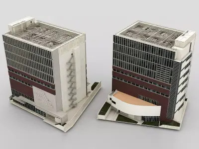 Tamura building Low-poly 3D model