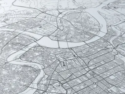 Taipei Road Network and Streets 3D model