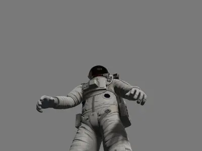 animated astronaut Low-poly 3D model