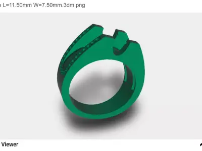 Men Ring with an Oval Cut Center Stone 3D print model