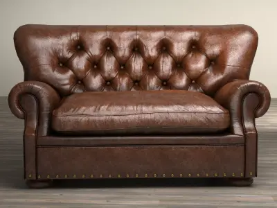 5 Churchill Leather Sofa 3D model