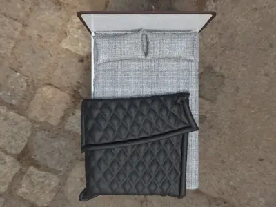 Bed High poly in box on street 3D model