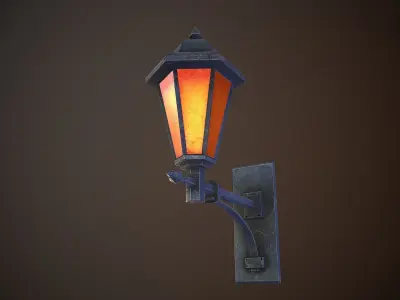Victorian wall lamp Low-poly 3D model