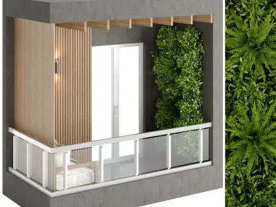 Apartment Modern Balcony 01 3D model