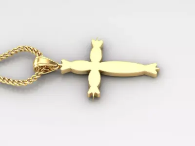 Light Gold 18K Cross Pendant 1CP071 3D print model buy