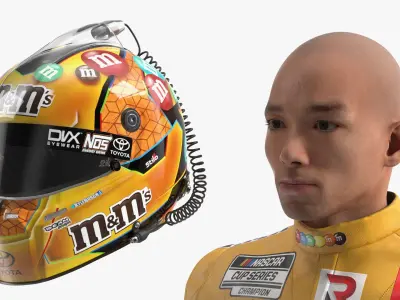  M and Ms Racing NASCAR Suit with Helmet Gloves and Boots Yellow 