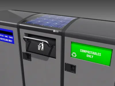 Bigbelly Triple Station Low-poly 3D model