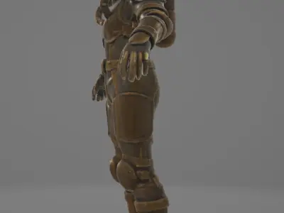 Game-Ready Rigged Deepsea Diver Female Low-poly 3D model Low-poly 3D model