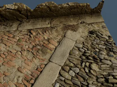 scanminicobble02 cobblestone path 3D model