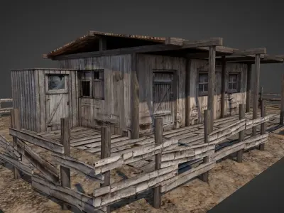 Anatolian Village Shack 4 Low-poly 3D model