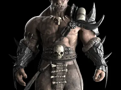 Orc warrior Low-poly 3D model